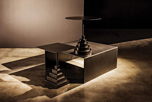 Nova Industrial Steel Black Side Table - LOOMLAN - Noir - Side Tables