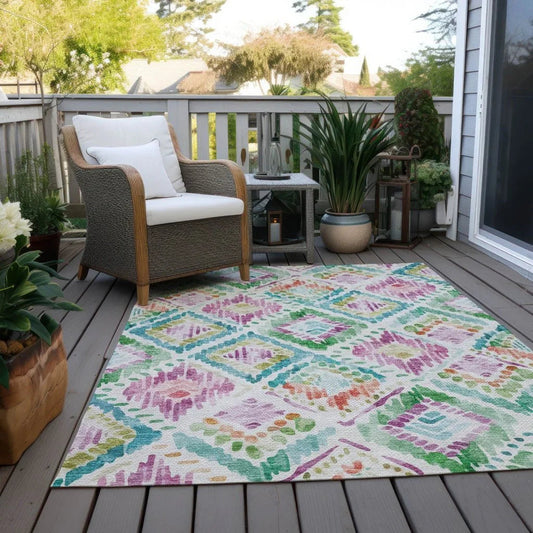 Nova Teal Washable Indoor-Outdoor Rug-Outdoor Rugs-LOOMLAN Rugs-LOOMLAN