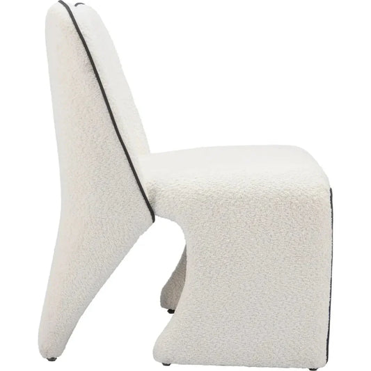 Novo Steel Ivory Armless Accent Chair - LOOMLAN - Zuo Modern - Accent Chairs