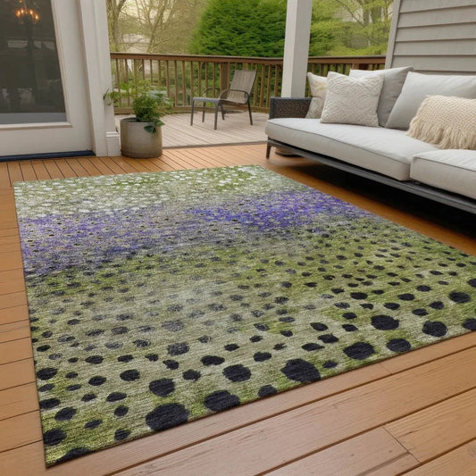 Nuvane Green Washable Indoor-Outdoor Rug-Outdoor Rugs-LOOMLAN Rugs-LOOMLAN