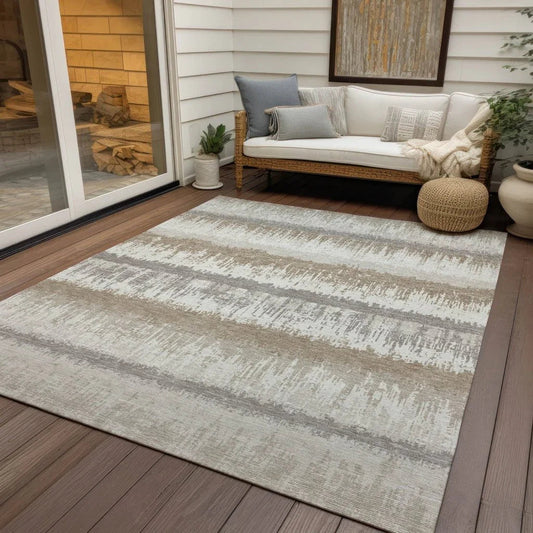Nyelle Ivory Washable Indoor-Outdoor Rug-Outdoor Rugs-LOOMLAN Rugs-LOOMLAN