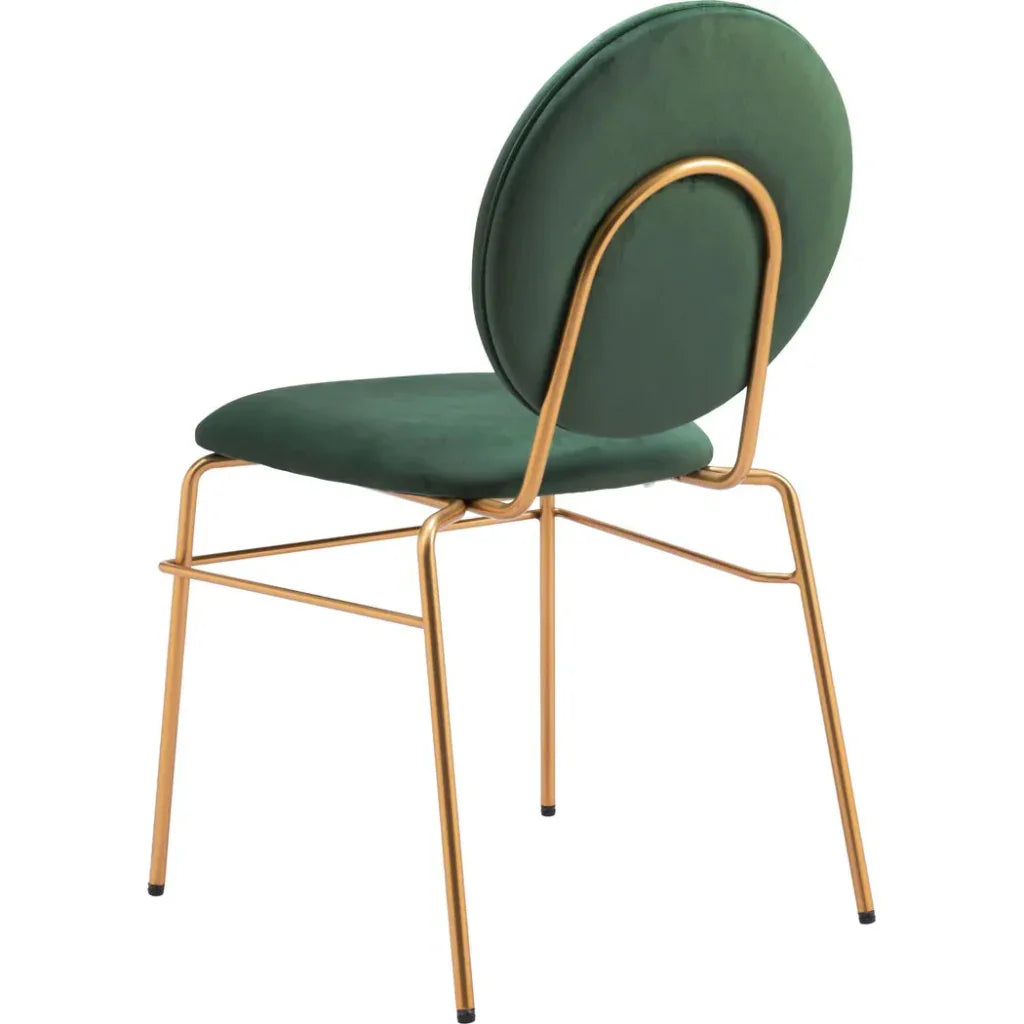 Odessa Green & Gold Armless Dining Chair 2PC - LOOMLAN - Zuo Modern - Dining Chairs