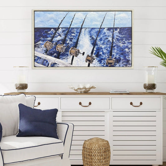Offshore Reeling Blue Canvas Art