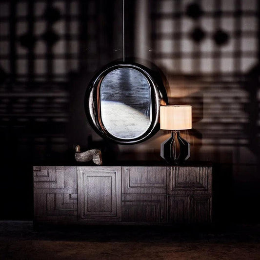 Oh Mirror, Charcoal Black Round Wall Mirror - LOOMLAN - Noir - Wall Mirrors