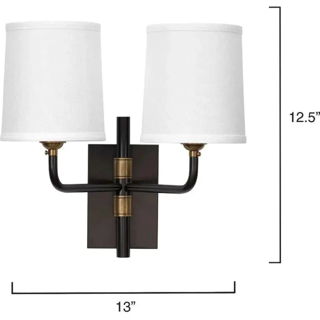 Oil Rubbed Bronze Lawton Double Arm Wall Sconce - LOOMLAN - Jamie Young - Wall Sconces