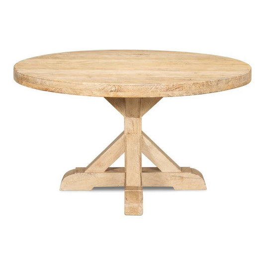 Oleski Round Dining Table Seats 6-Dining Tables-Sarreid-LOOMLAN