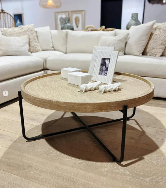 Oliver Wood Top Round Coffee Table