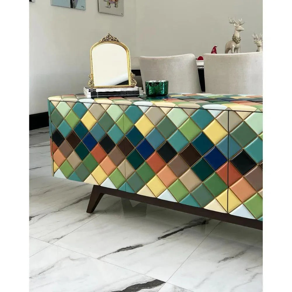 Opaque Rainbow Diamond Wood Credenza - LOOMLAN - Victor Betancourt - Sideboards