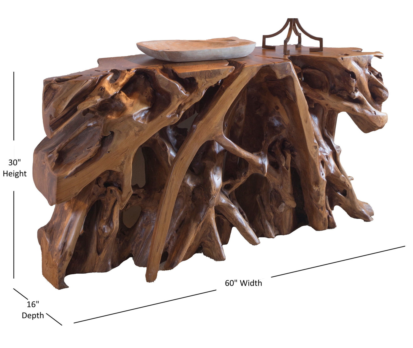 Organics Natural Shape Teak Console Table