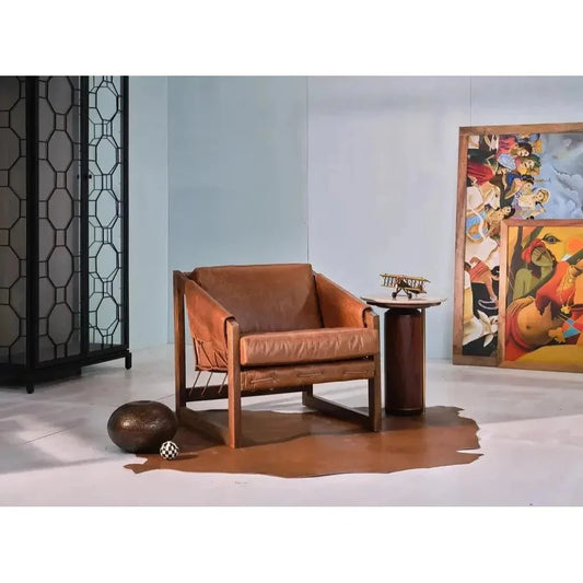 Ferron Leather Armchair - LOOMLAN - LOOMLAN - Accent Chairs