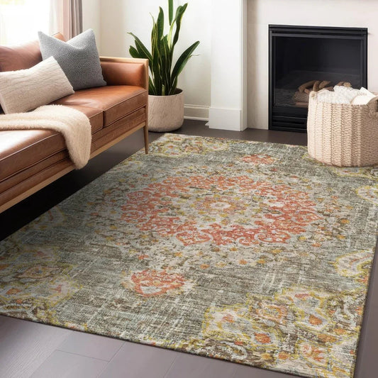 Ornella Brown Washable Indoor - Outdoor Rug - LOOMLAN - LOOMLAN Rugs - Outdoor Rugs