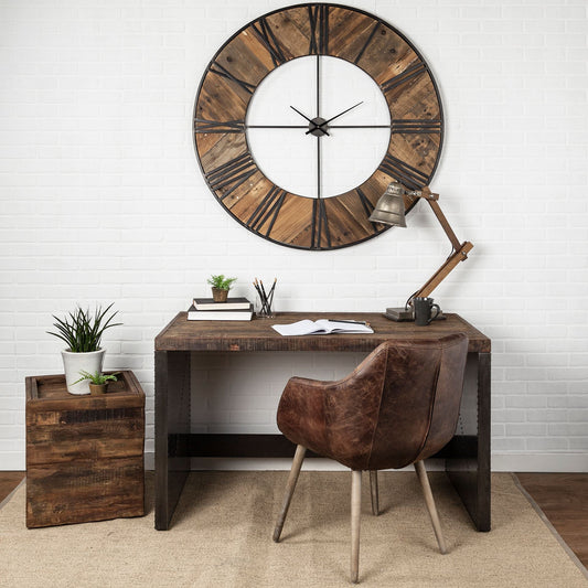 Orwell Wood Top Brown Office Desk-Home Office Desks-Mercana-LOOMLAN