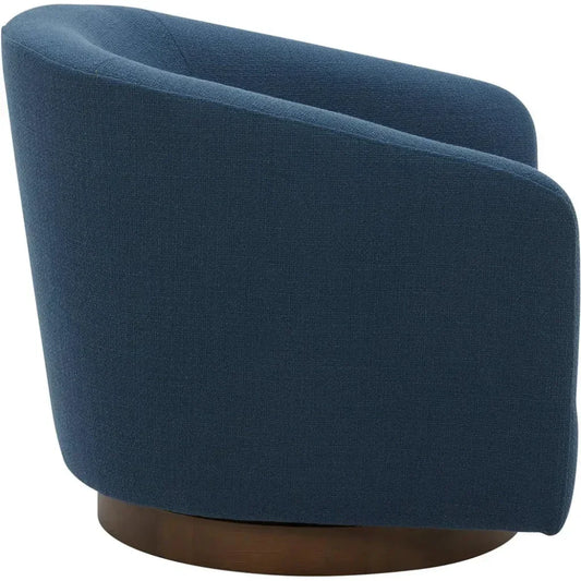Oscy Dark Blue Swivel Bucket Accent Chair - LOOMLAN - Moe's Home - Club Chairs