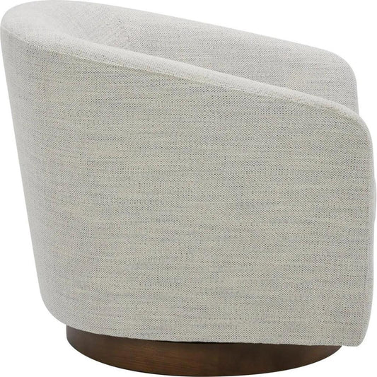 Oscy White Swivel Accent Chair - LOOMLAN - Moe's Home - Club Chairs