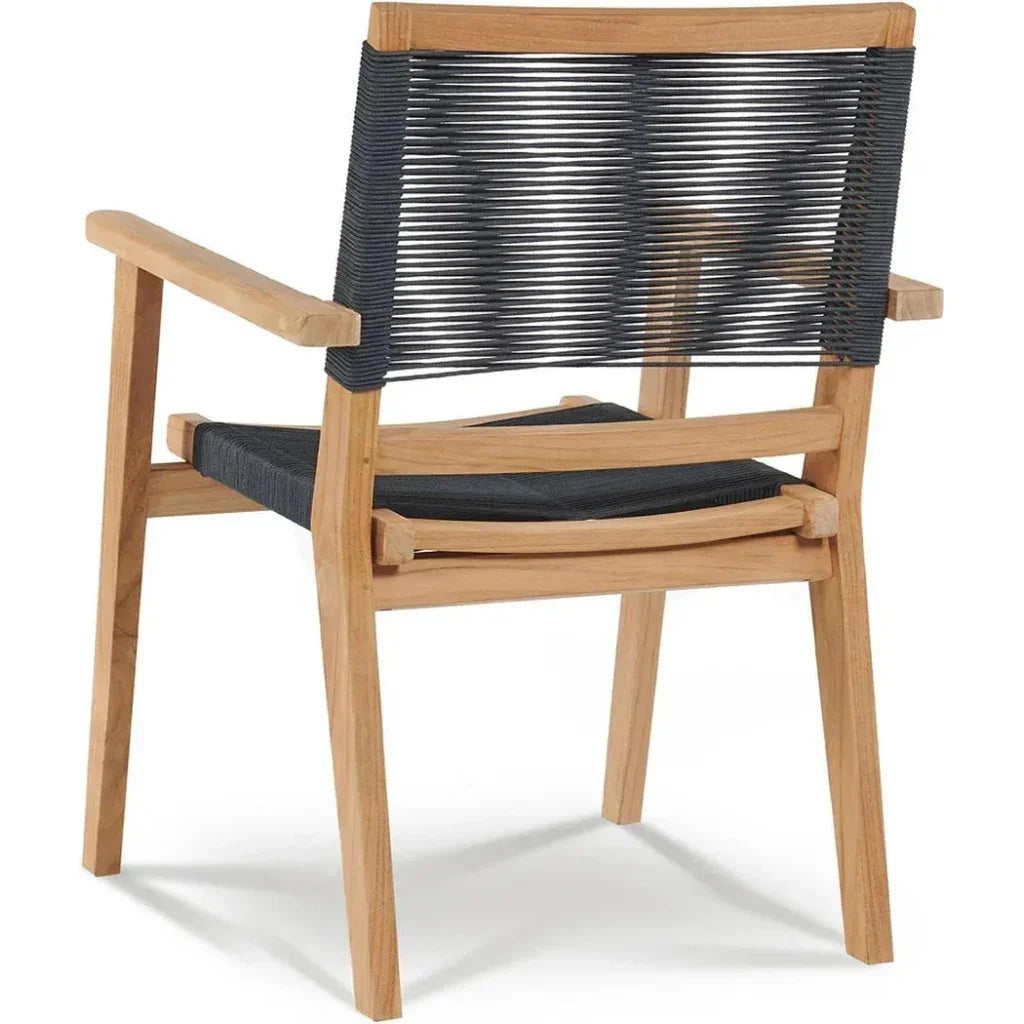 Oslo Teak Outdoor Stacking Armchair 2PC-Outdoor Dining Chairs-HiTeak-LOOMLAN