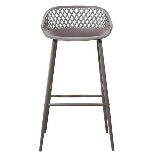 Outdoor Barstool Grey Set Black (Bar Height)-Outdoor Bar Stools-Moe's Home-LOOMLAN