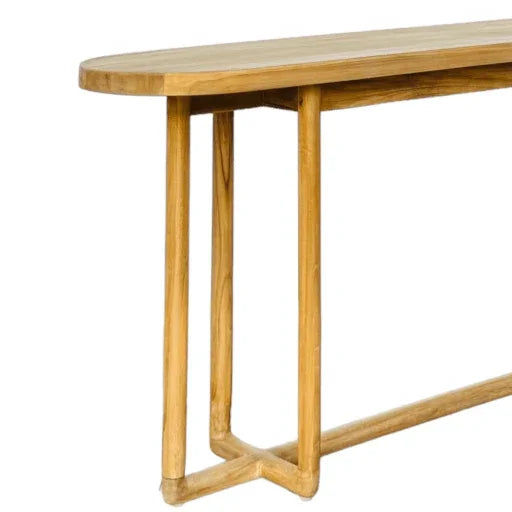 Ovaline Natural Wooden Console Table - LOOMLAN - Artesia - Console Tables