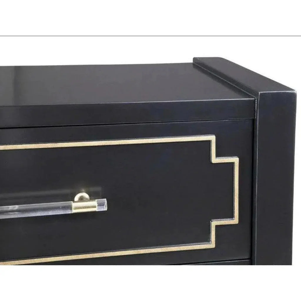 Oversized Black & Gold Modern Accent Cabinet - LOOMLAN - Bassett Mirror - Accent Cabinets