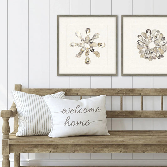 Oyster Shell Beige Framed Wall Art