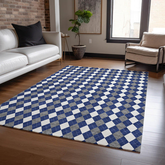 Paelira Blue Washable Indoor-Outdoor Rug
