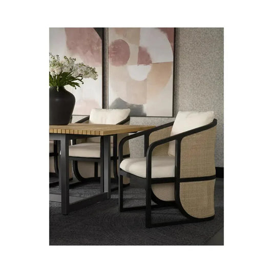 Palermo Fabric Outdoor Dining Armchair-Outdoor Dining Chairs-SUNPAN-LOOMLAN