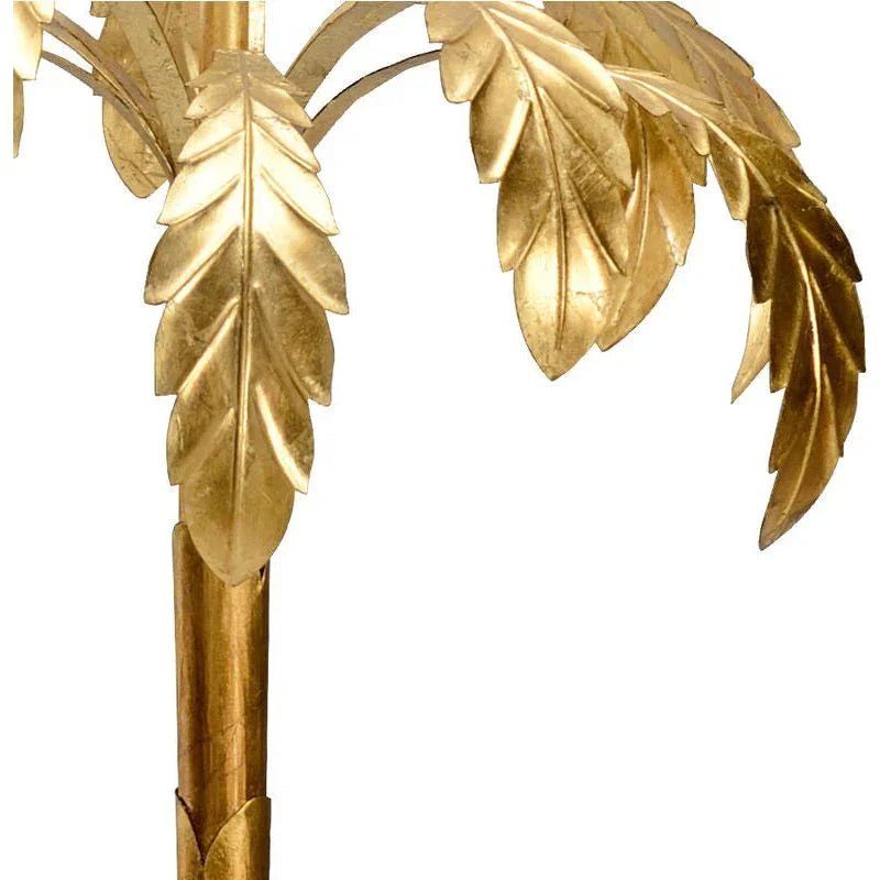 Palm Antique Gold Leaf Styled Iron Floor Lamp-Floor Lamps-Chelsea House-LOOMLAN