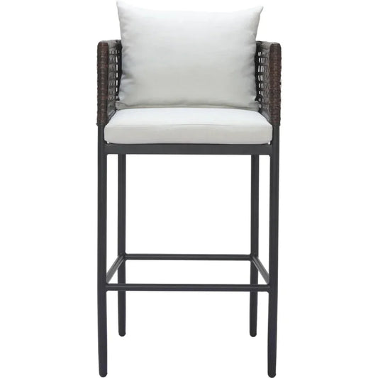 Palm Paradise Aluminum Gray Barstool - LOOMLAN - Zuo Modern - Bar Stools