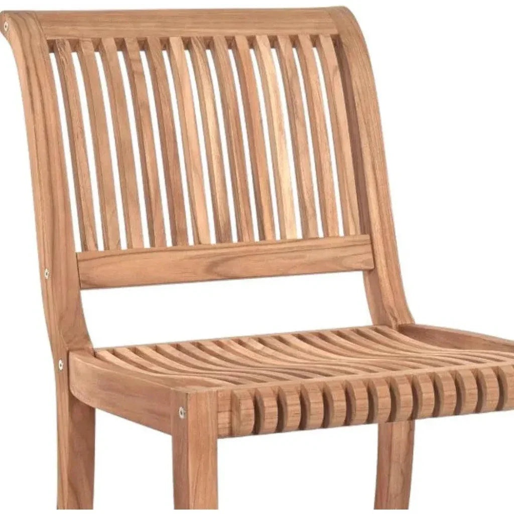 Palm Teak Armless Outdoor Dining Chair-Outdoor Dining Chairs-HiTeak-LOOMLAN