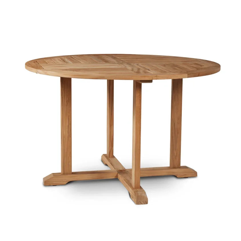 Palm Teak Patio Round Dining Set 5 PC-Outdoor Dining Sets-HiTeak-LOOMLAN