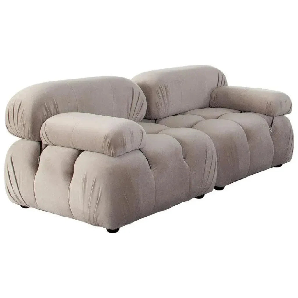 Paloma 2PC Modular 74 Sofa Mink Tan Velvet-Modular Sofas-Diamond Sofa-LOOMLAN