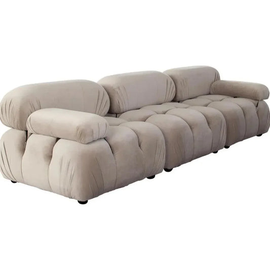 Paloma 3PC Modular 111 Sofa Mink Tan Velvet-Modular Sofas-Diamond Sofa-LOOMLAN
