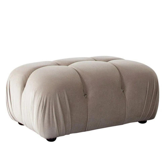 Paloma Rectangle Ottoman in Mink Tan Velvet - LOOMLAN - Diamond Sofa - Ottomans
