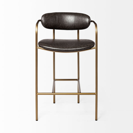 Parker Brown Faux Leather Counter Stool