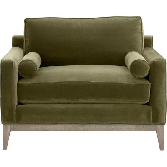 Parker Post Wood Olive Modern Sofa Chair - LOOMLAN - Essentials For Living - Sofas & Loveseats