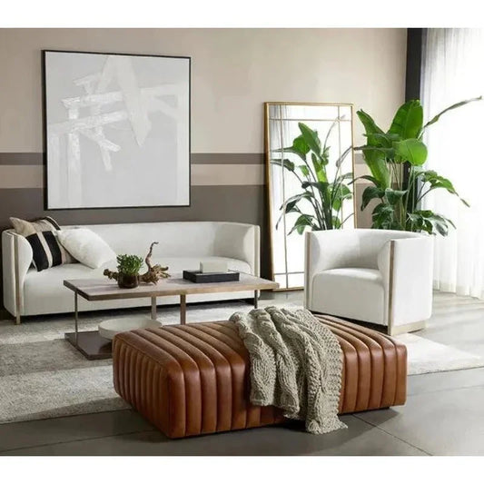 Pasadena Floor Mirror - Brass With Iron-Floor Mirrors-SUNPAN-LOOMLAN