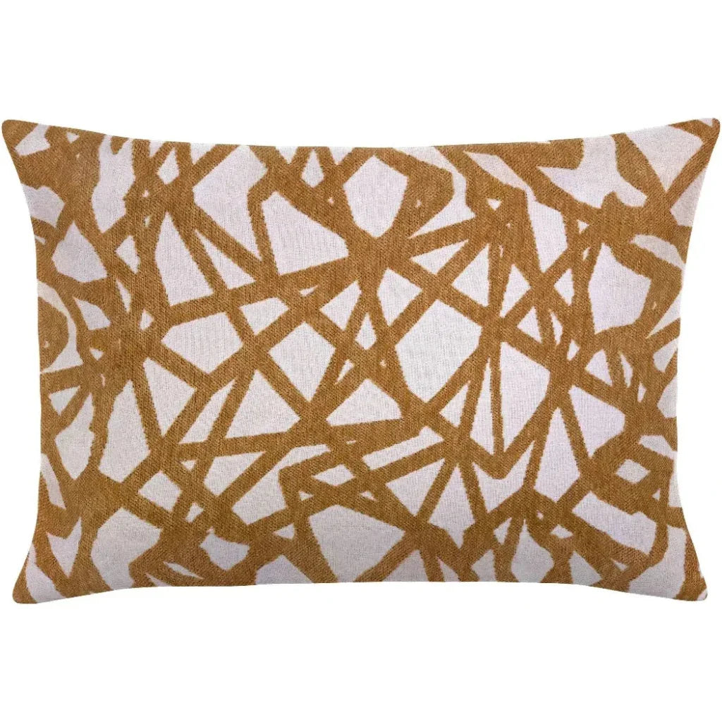 Pasha Caramel Handmade Outdoor Pillow-Outdoor Pillows-Earnest Collection-20"x13" Lumbar-LOOMLAN