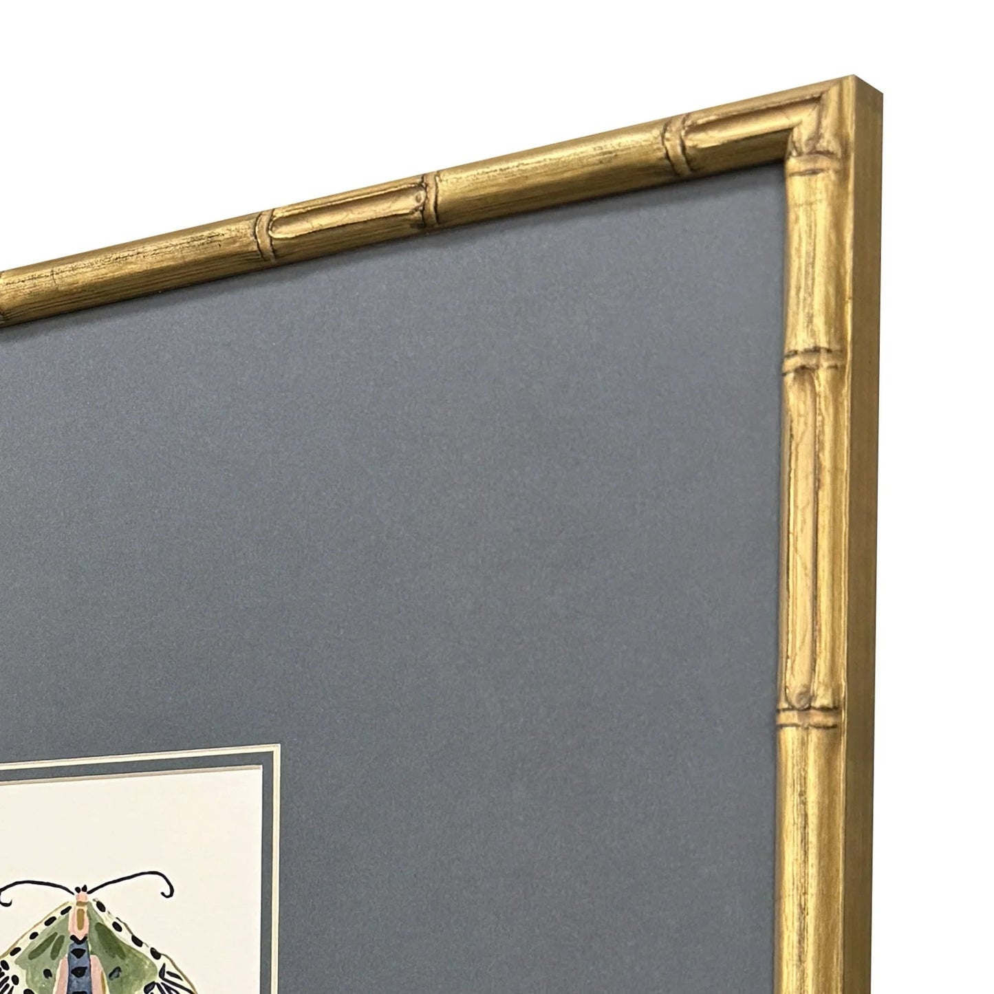 Pastel Moths Wood Green Framed Wall Art 3PC