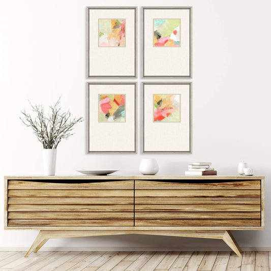 Pastel Splash Wood Multi Framed Wall Art 4PC