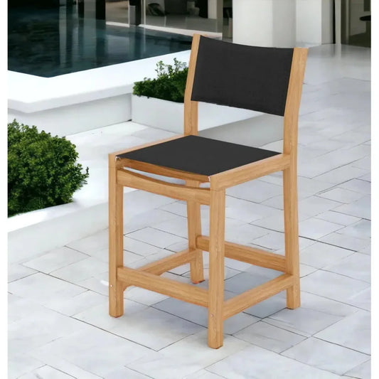 Pearl Teak Outdoor Counter Height Stool-Outdoor Counter Stools-HiTeak-LOOMLAN