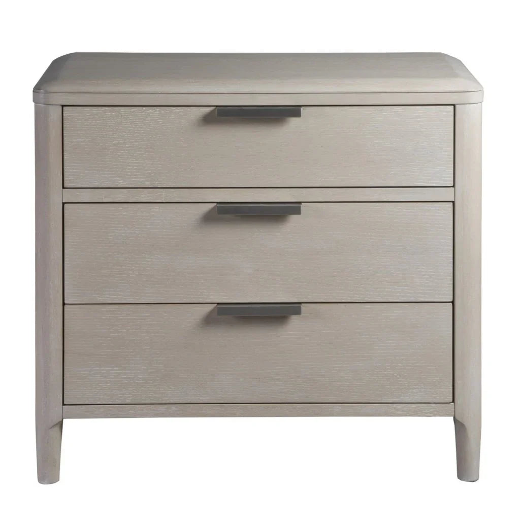 Pearl Three Drawer Wood Nightstand and USB port - LOOMLAN - Palmetto Home - Nightstands