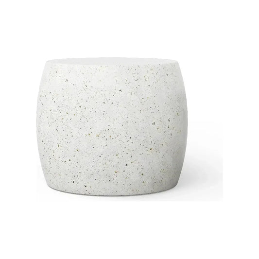 Pebble Concrete Made Outdoor Side Table-Garden Stools-Urbia-Ivory Terrazzo-LOOMLAN