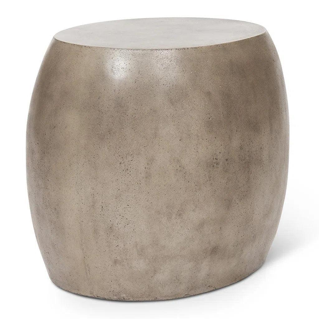 Pebble Fiber Reinforced Concrete Oval End Table - LOOMLAN - Urbia - Outdoor Side Tables