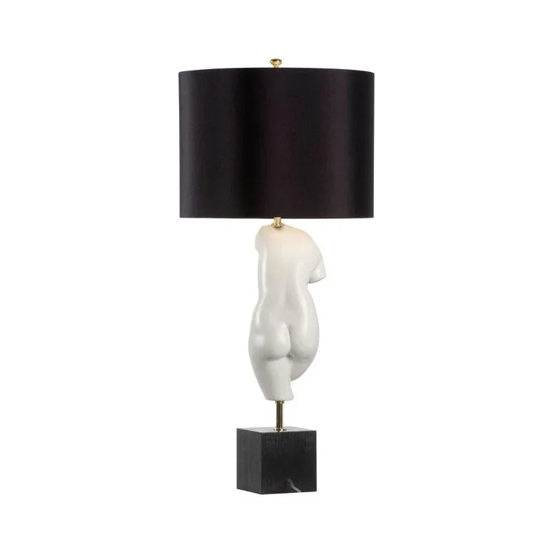 Peitho White Glazed Ceramic Table Lamp - LOOMLAN - Wildwood - Table Lamps