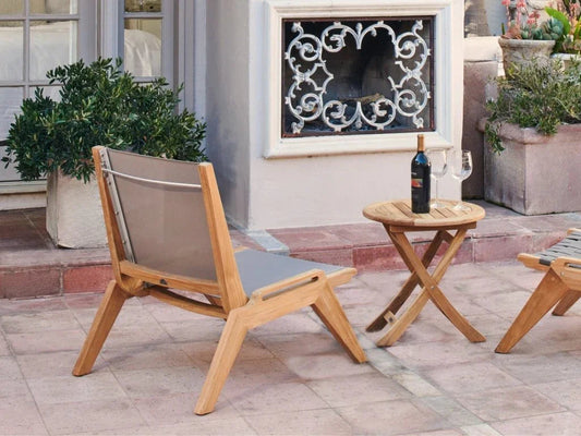 Perrie Teak Patio Round Side Table - LOOMLAN - HiTeak - Outdoor Side Tables