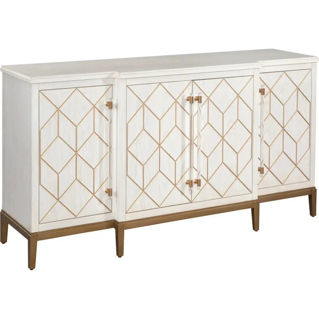 Perrine Wood White Server - LOOMLAN - Bassett Mirror - Sideboards
