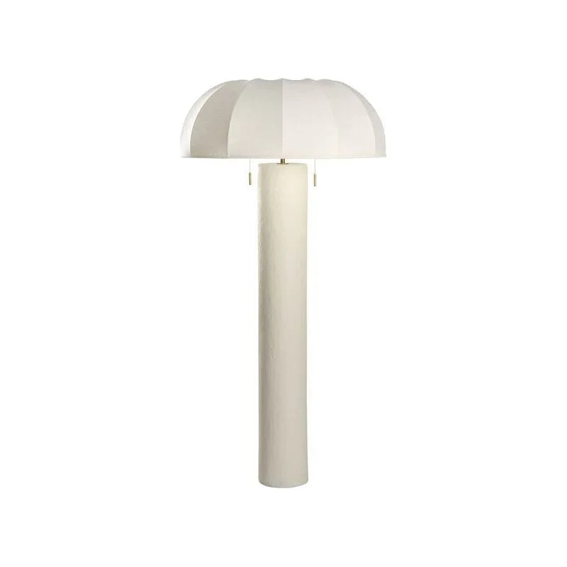 Perruche Umbrella Styled White Floor Lamp-Floor Lamps-Wildwood-LOOMLAN