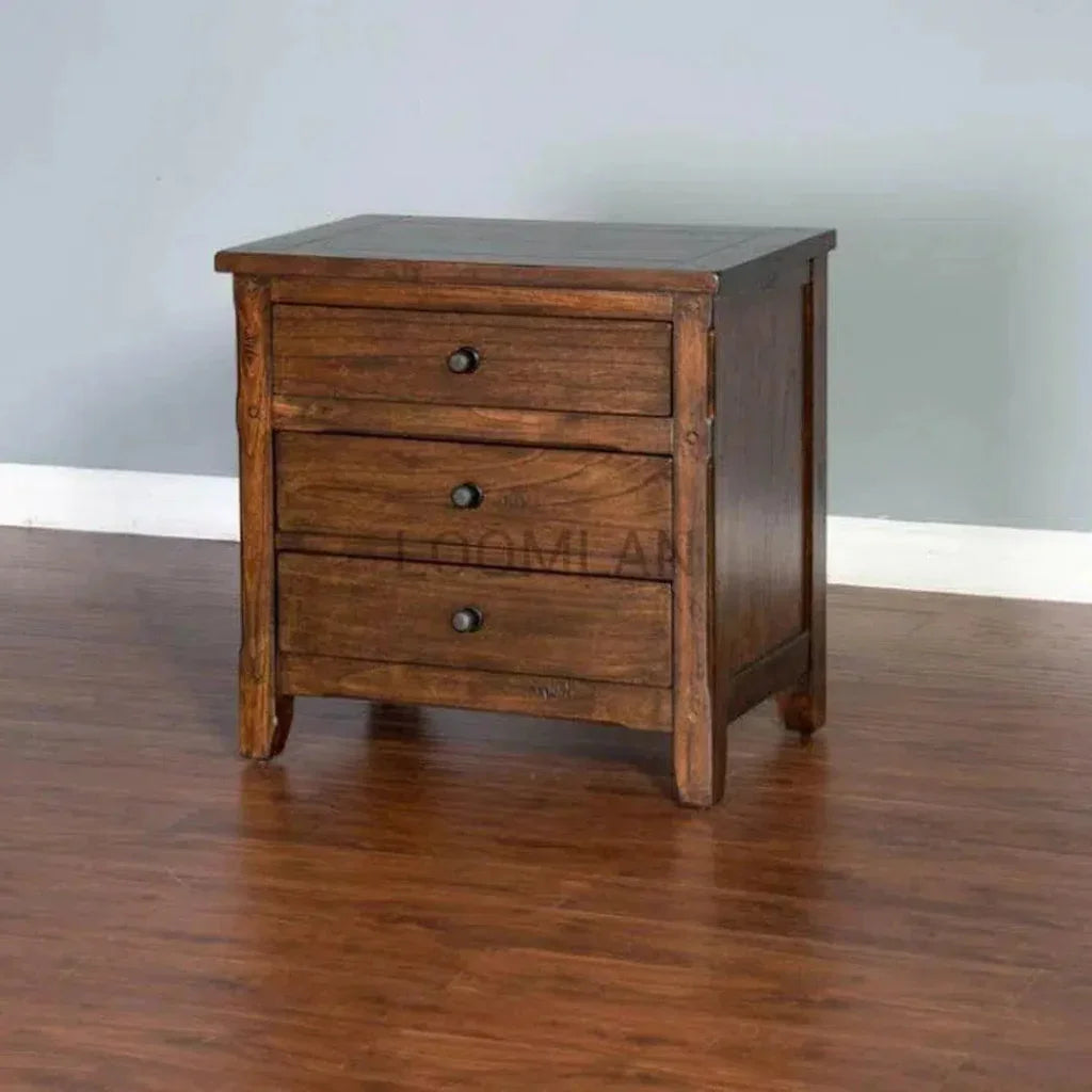 Petite Nightstand Bedside Table - Dark Brown - LOOMLAN - Sunny D - Nightstands