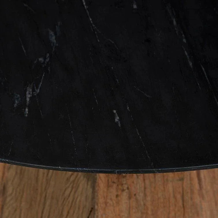 Phoebe Black Marble Top Round Dining Table-Dining Tables-Furniture Classics-LOOMLAN
