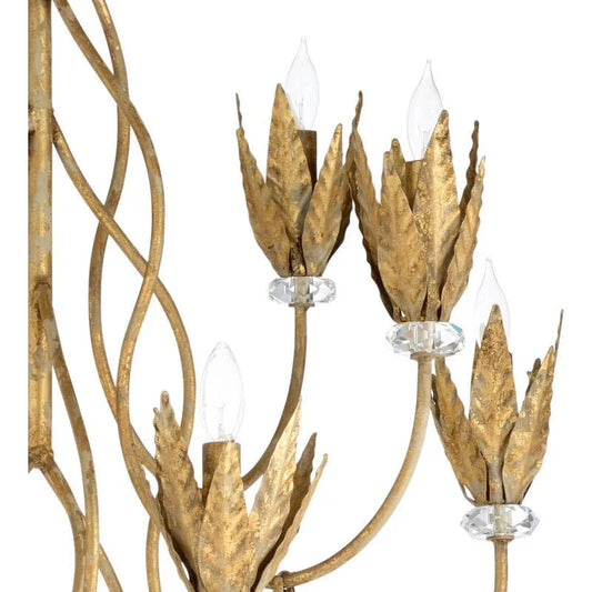 Phoebe Gold With Crystal Design Chandelier - LOOMLAN - Wildwood - Chandeliers