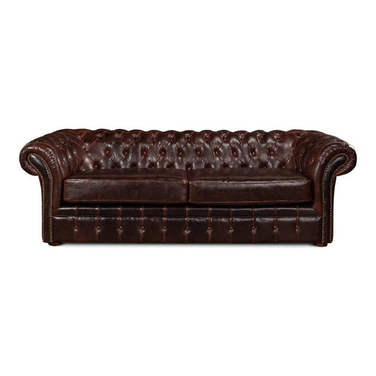 Piccadilly 3 Seat Chesterfield Sofa Club Leather - LOOMLAN - Sarreid - Sofas & Loveseats